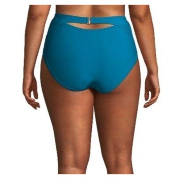 Time & Tru Womens High-Waisted Ruched Bikini Bottom Size 2X 20W-22W - Picture 4 of 6